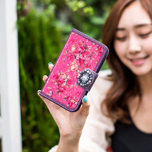 韩国正品t-pocket适用苹果iPhone6plus皮套6s全包防摔花朵手机壳