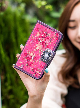 韩国正品t-pocket适用苹果iPhone6plus皮套6s全包防摔花朵手机壳