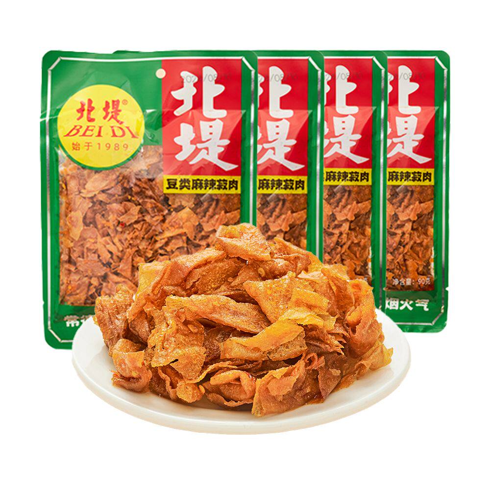 湖南常德特产北堤麻辣肉90g/袋酸辣豆腐皮豆干怀旧零食好吃不漏油