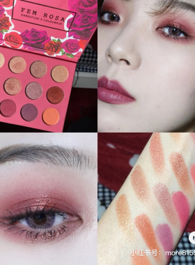 美国现货colorpop卡拉泡泡Fem Rosa 12色眼影盘 玫瑰盘 she眼影盘