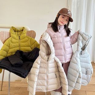 儿童冬装 新款 90绒男童女宝宝连帽休闲外套 女童排骨羽绒服冬装 童装