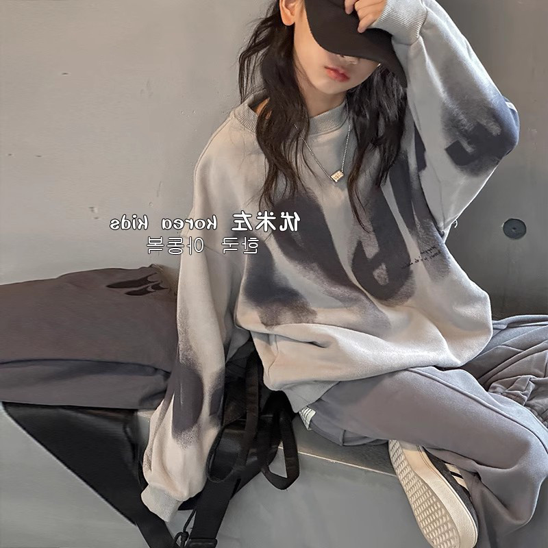 韩国童装加绒卫衣女童2025春装男童儿童长袖T恤中大童上衣潮打底