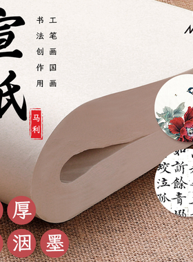 宣纸美术专用熟宣纸4开8开书法专用纸入门半生半熟书画宣纸4K8K作品熟宣国画工笔画初学者四尺写毛笔字生宣