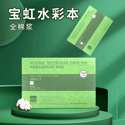 [官方直营]宝虹棉桨水彩纸加厚