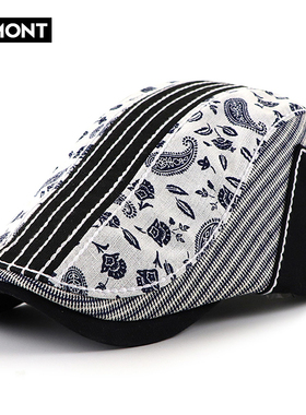 JAMONT贝雷帽男女士时尚花色鸭舌帽春夏秋薄款前进帽复古画家帽潮