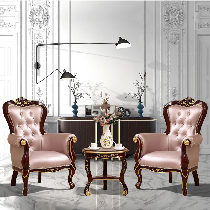 桦天下欧式会议新古典风沙发椅