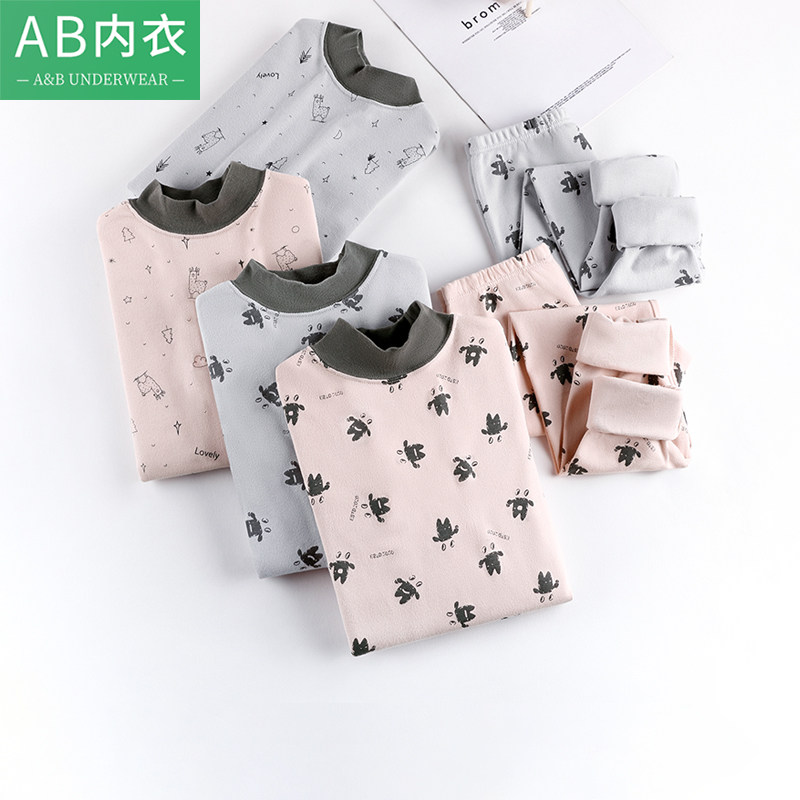 AB儿童内衣春秋男女童宝宝纯棉打底睡衣秋冬薄款保暖秋衣秋裤Q511
