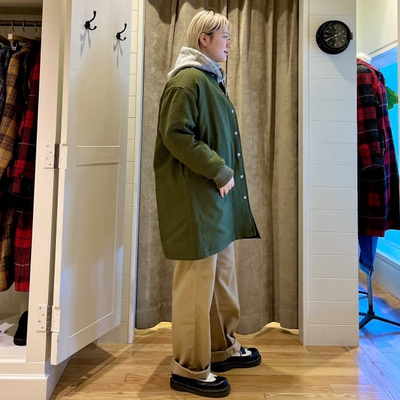 日单新款BEAMS BOY女式秋冬中长款夹棉风衣 改良飞行夹克