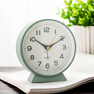 简约时尚 金属静音走时座钟学生儿童卧室桌面床头数字温柔铃声闹钟