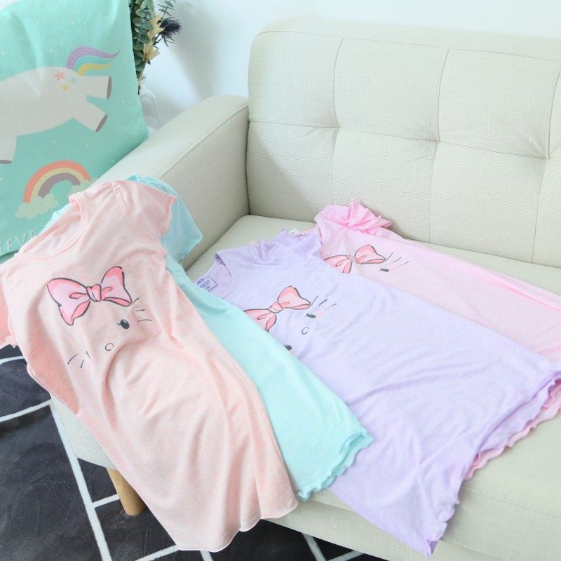 2018夏款新款女童彩棉竹纤维家居裙童装 睡裙睡袍中大童连衣裙子在类目 童装/婴儿装/亲子装, 儿童家居服, 家居裙/睡裙中 - 来自Buy2taobao.com提供专业的淘宝代购服务