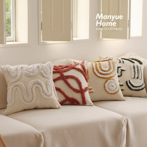 蔓越家北欧样板间装饰靠枕垫含芯