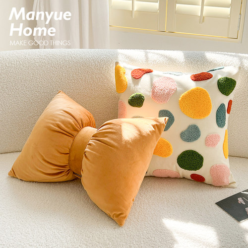 北欧ins网红款丝绒蝴蝶结抱枕