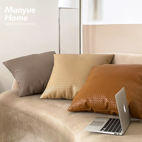 北欧ins轻奢皮质抱枕抱枕套含芯