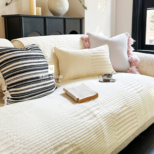 蔓越家 明月几时 中古全棉沙发垫客厅高级感沙发套罩巾纯棉坐垫