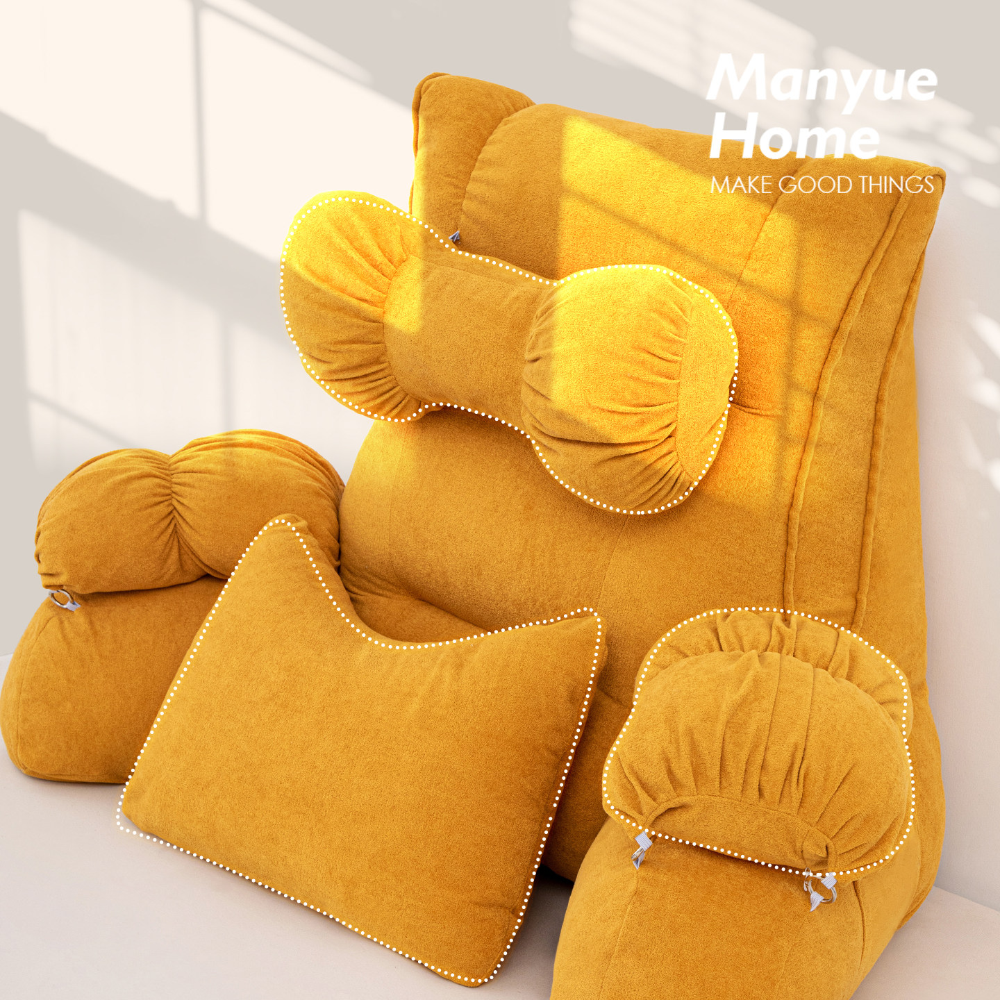 蔓越家床头护腰靠垫腰部支撑床上看书追剧神器沙发护颈靠枕可拆洗,居家布艺,靠垫/抱枕,淘宝优惠券,粉丝福利购,淘宝优惠卷