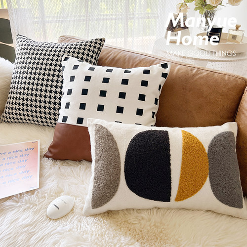 蔓越家北欧ins复古千鸟格抱枕