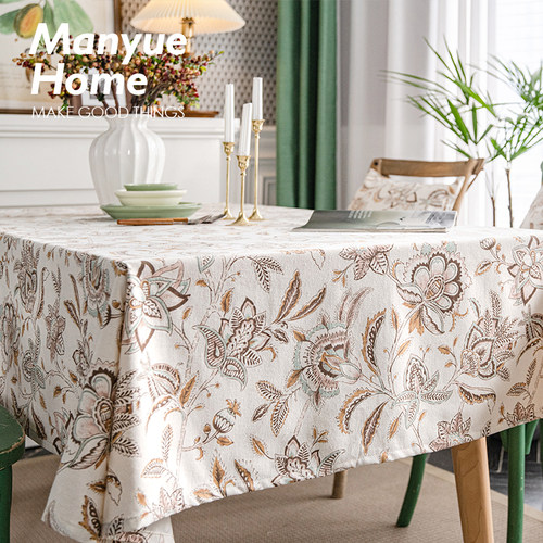 法式复古山茶花桌布ins