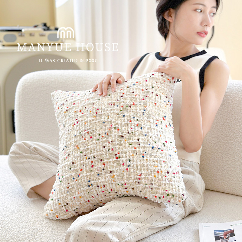 抱枕套不含芯羽丝棉提花靠垫靠背