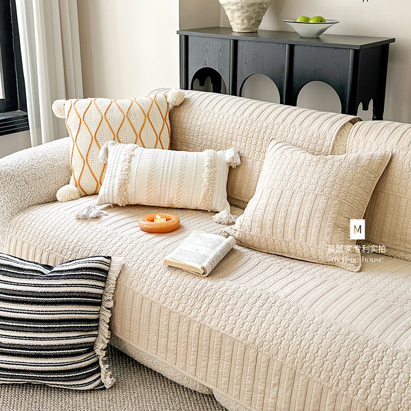 蔓越家 ins简约沙发垫四季通用沙发套罩靠背巾全棉沙发垫纯棉坐垫,居家布艺,沙发垫,淘宝优惠券,粉丝福利购,淘宝优惠卷