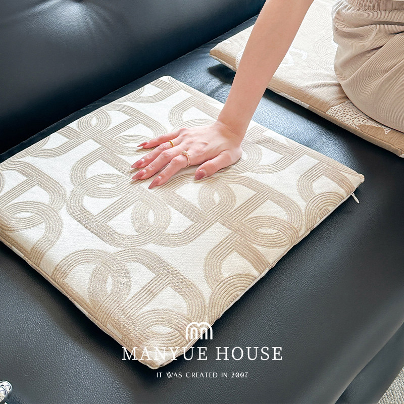 蔓越家 猪鼻扣轻奢燕麦色椅子垫卧室飘窗坐垫椅垫记忆棉蒲团含芯,居家布艺,椅垫,淘宝优惠券,粉丝福利购,淘宝优惠卷