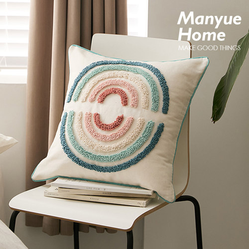 北欧ins彩虹款抱枕抱枕套