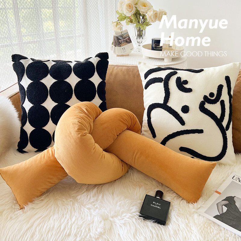 蔓越家 北欧ins风扭条创意抱枕抱枕套含芯沙发靠垫样板间床头靠枕,居家布艺,靠垫/抱枕,淘宝优惠券,粉丝福利购,淘宝优惠卷