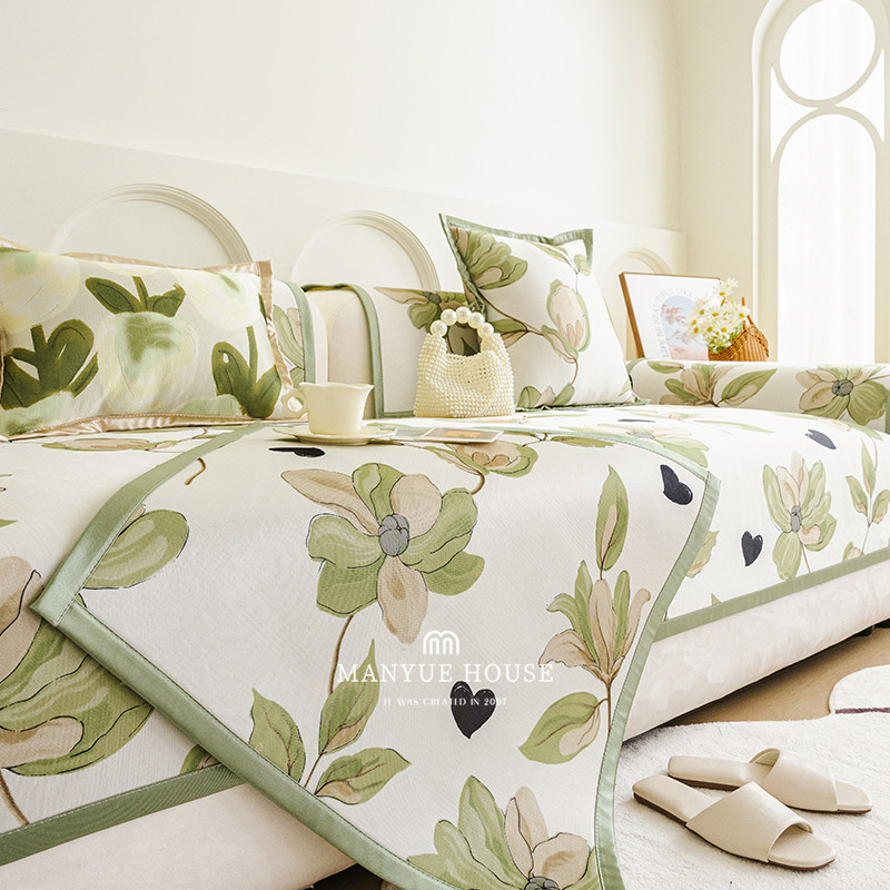 蔓越家 夏季冰丝凉席沙发垫夏天空调房软凉席沙发套罩巾防滑坐垫,居家布艺,沙发垫,淘宝优惠券,粉丝福利购,淘宝优惠卷