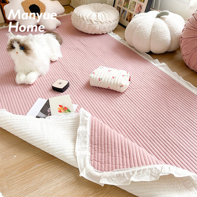 ins少女心荷叶边全棉地垫