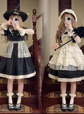 【墙叔原创】陌上花雾.纯色OP小围裙.墙叔原创Lolita