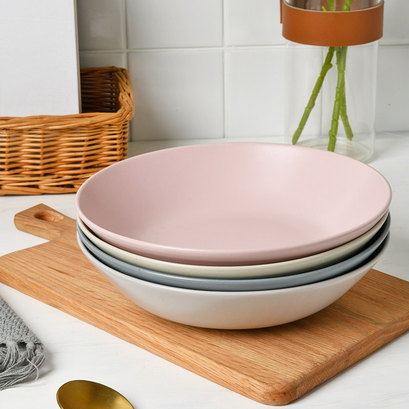 北欧纯色哑光陶瓷盘子创意个性