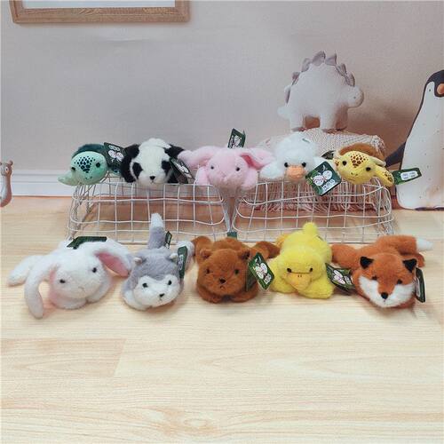 萌宠掌中宝趴姿小熊猫毛绒玩偶企鹅桌伴可爱小猴子公仔儿童玩具