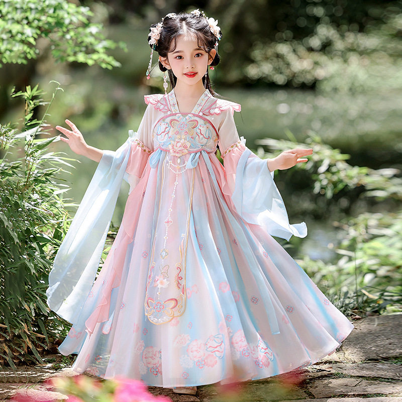 汉服女童2026新款秋今年流行爆款古风超仙儿童公主连衣裙国风唐风