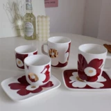 Разное общество Nordic Pownt Ceramics Cup Cup Cup Cup Milk Cup Cup Coffee Cufe Cufe Осень и зима ограниченное вино красное золотое рождество