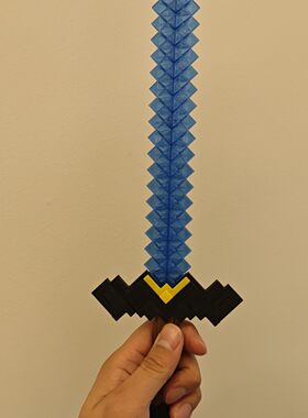 3D打印我的世界钻石剑短剑31cm长 儿童玩具短剑更小巧