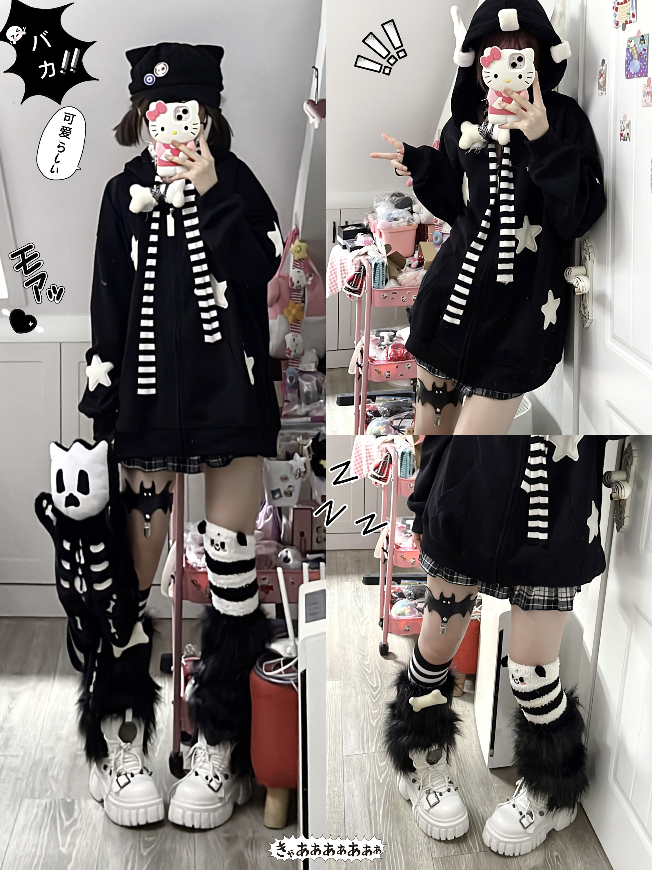 原创二次元亚文化星星翅膀外套