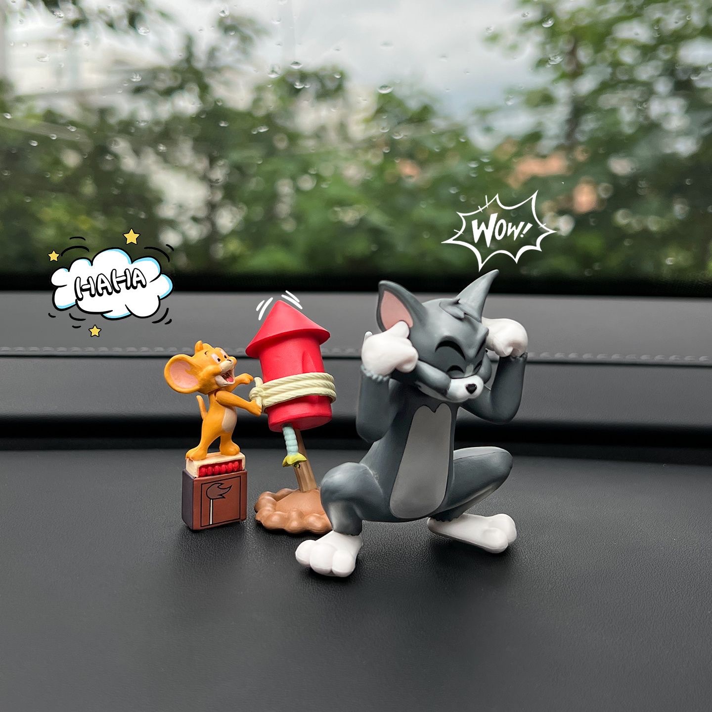 火箭猫和老鼠火箭猫和老鼠汽车中控台摆件车载公仔车内手办礼物