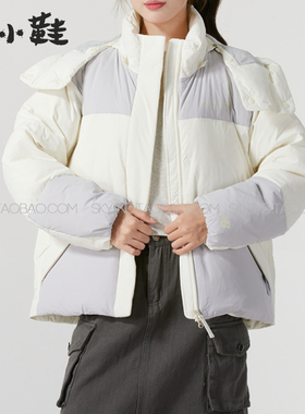 New Balance 纯色保暖防风可拆卸帽短女款鸭绒羽绒服NPE43012