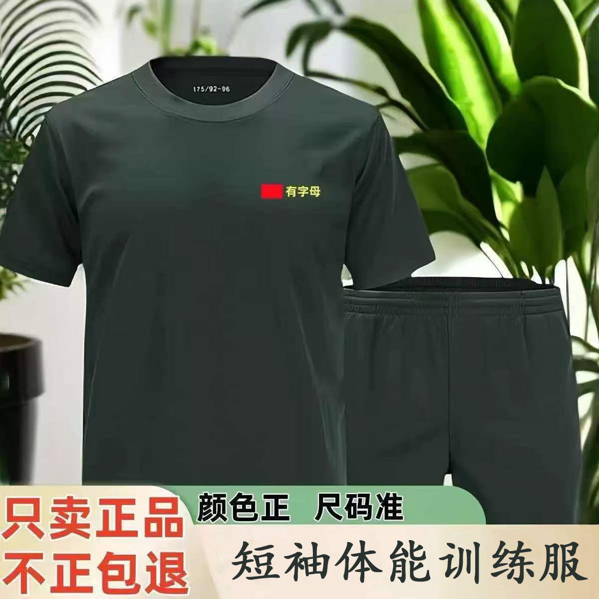 正品体能训练服短袖套装男圆领上衣T恤夏季速干短裤透气运动户外
