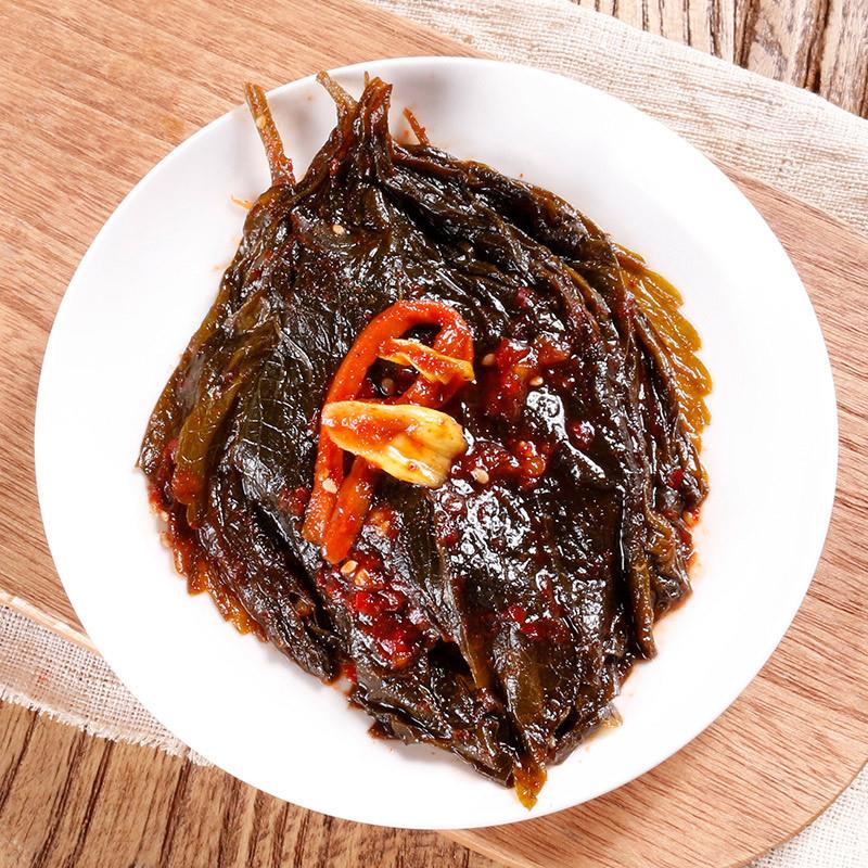 泡菜韩式传统小菜拌苏子叶2斤紫苏叶包饭微辣即食下饭菜酱