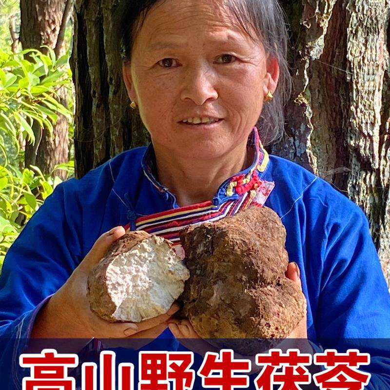野生茯苓中药材正品新鲜茯苓干货500g特级白茯苓片丁粉泡水茯苓茶