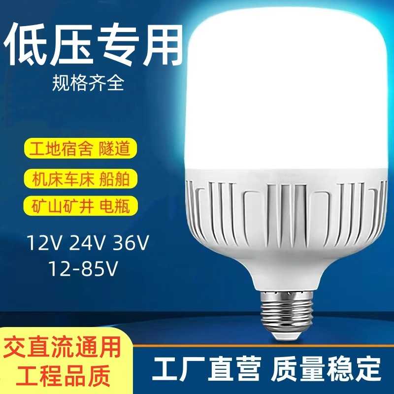 led灯泡e27低压螺口节能灯摆摊夜市12-85V 24V 36V 48V超亮球泡灯