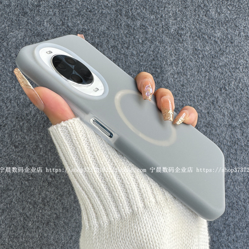 YOONIA适用华为nova14磁吸果冻nova14pro液态硅胶nova14ultra手机壳pura70保护套P60pro灰色+半透mate70新60