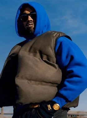 CPFM LOWNN侃爷同款KANYE美式高街冬季加厚羽绒棉马甲背心外套男