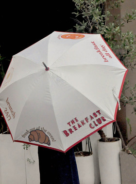 原创The Breakfast Club早餐俱乐部双人晴雨两用高颜值木柄大雨伞