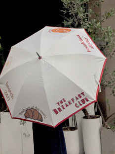 原创The Breakfast Club早餐俱乐部双人晴雨两用高颜值木柄大雨伞