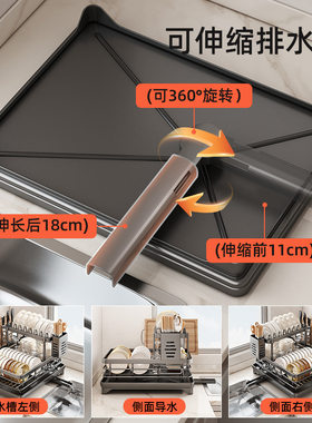 多功能碗碟收纳架不锈钢碗盘碗筷沥水置物架放碗盘子收纳置物架子