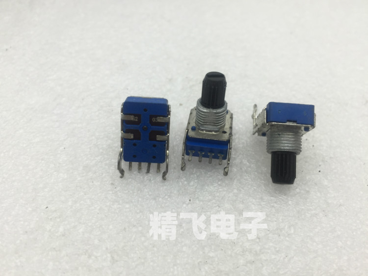 优质RK11单联电位器B10K轴长13MM锯齿带中心定位