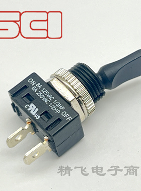 台湾SCI R13-412 8A125VAC小型钮子摇头开关2档2脚