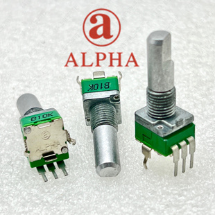 台湾阿尔法 09精密电位器雅马哈调音带中点/无中点 B10K轴长20mm