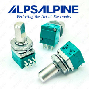 日本ALPS 发烧级音响小型RK09型精密旋转碳膜电位器 双联B50K D轴